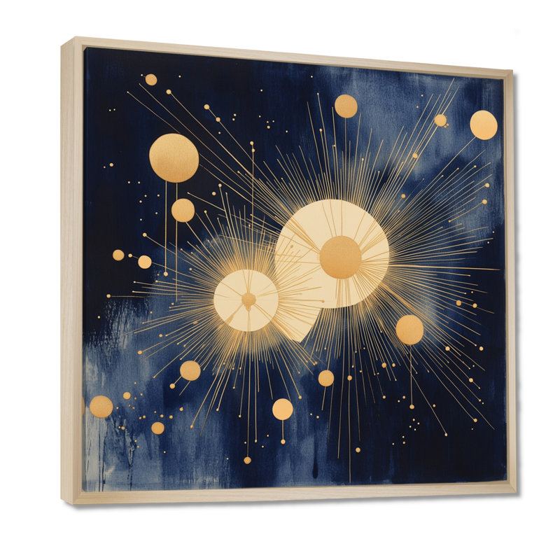Constellation Wall Art, Abstract Starburst Canvas, Cemya, H 30 po x l 30 po, Cadre naturel flottant