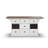 Expandable Farmhouse Craft Table With Storage Drawers, Wine Cubbies & Fold-Out Workspace For Sewing, Crafting, And Home Projects