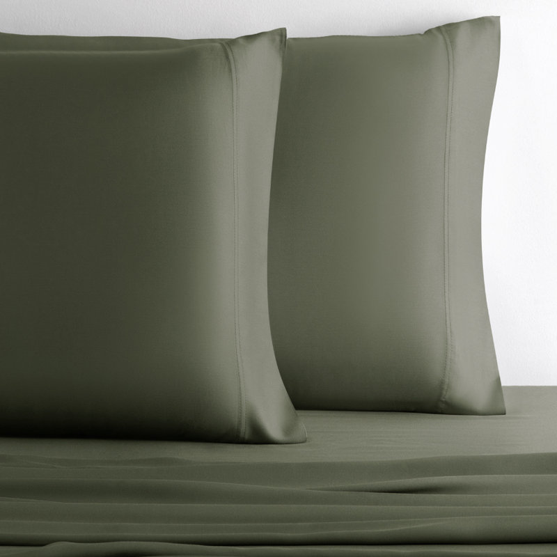 Cariloha Retreat 2-Piece Sateen Pillowcase Set | Lyocell Material | Breathable, Corner Straps, Extra soft & Cooling