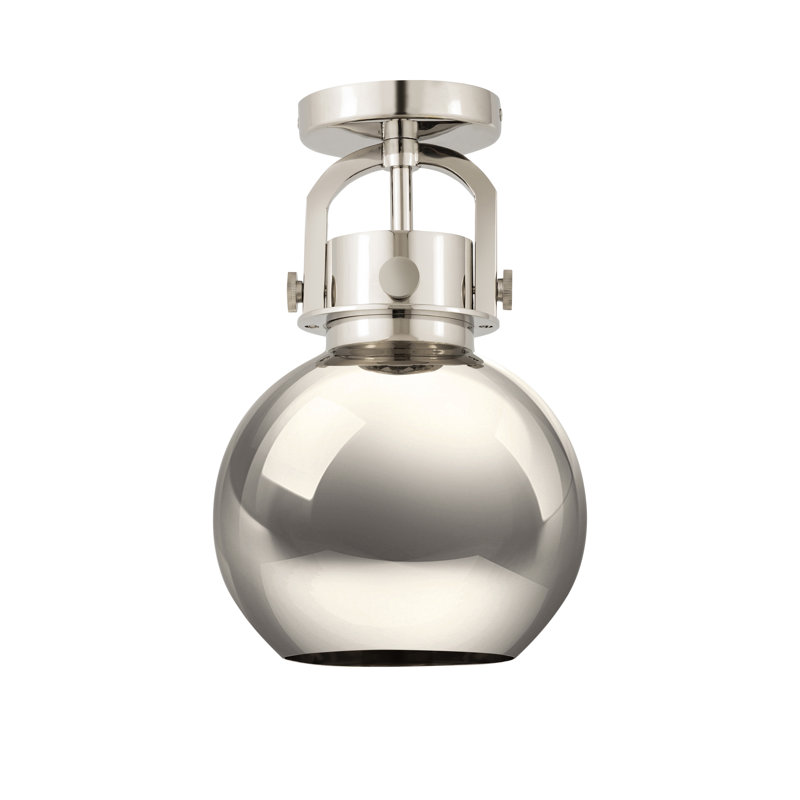 Slocomb Semi Flush Mount, Polished Nickel, Polished Nickel