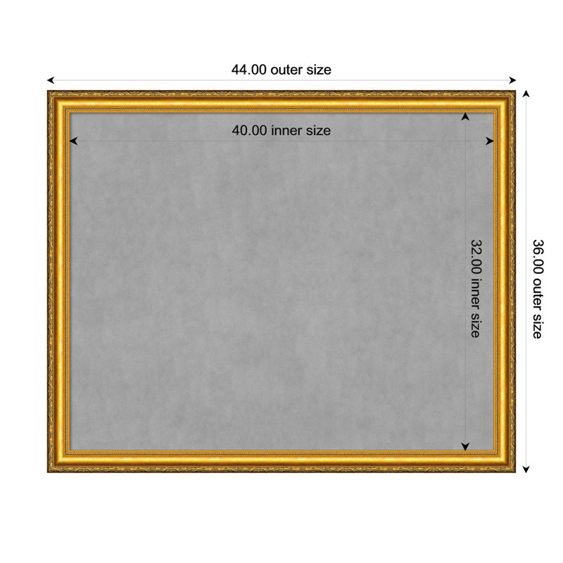 Tableau magnétique encadré doré Colonial, H 36 po x l 44 po