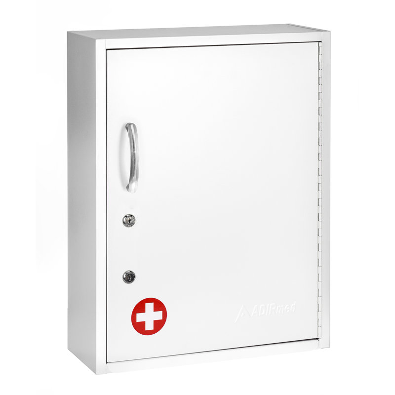 Armoire de sécurité médicale à double verrouillage en surface avec tablette coulissante et pochette à documents H 21 po x l 16 po