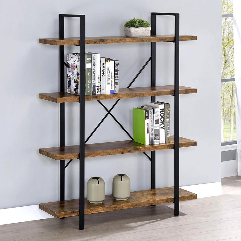 Bibliothèque à dossier ouvert, (4 tablettes) H 55 po x l 41 po x P 13 po