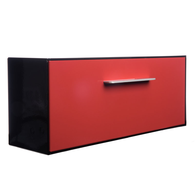 Modern Vertical Wall Mounted Mailbox, Black Paprika (Red)