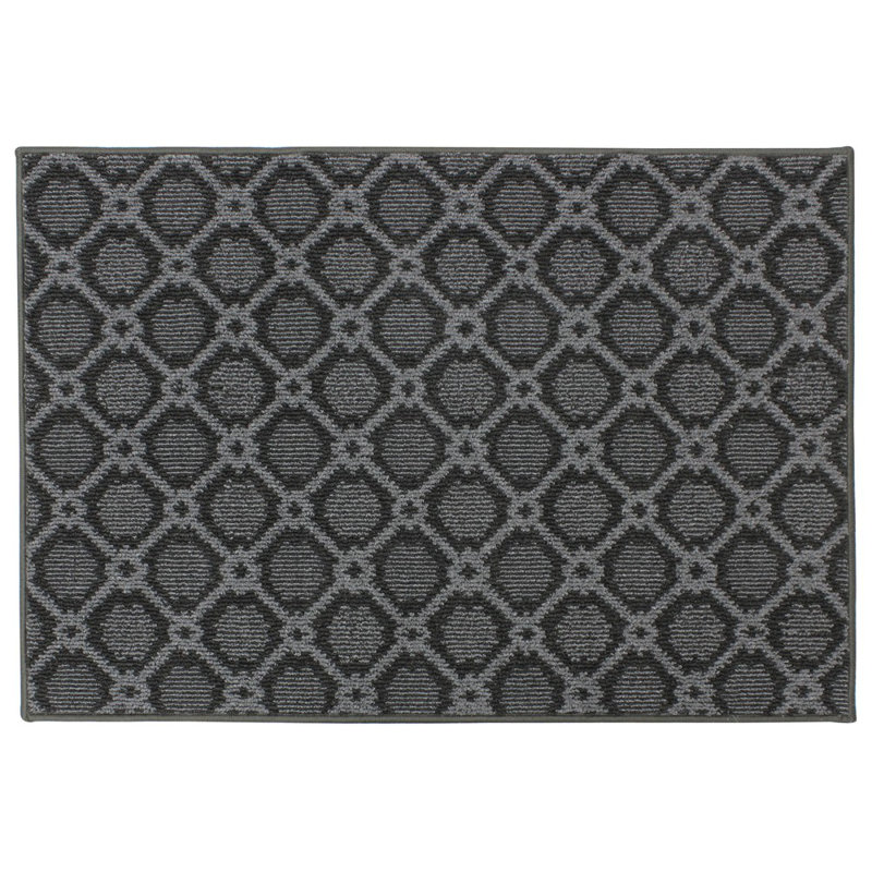 Florance Non-Slip Geometric Doormat, Grey, 0.5cm H x 150cm W x 57cm L