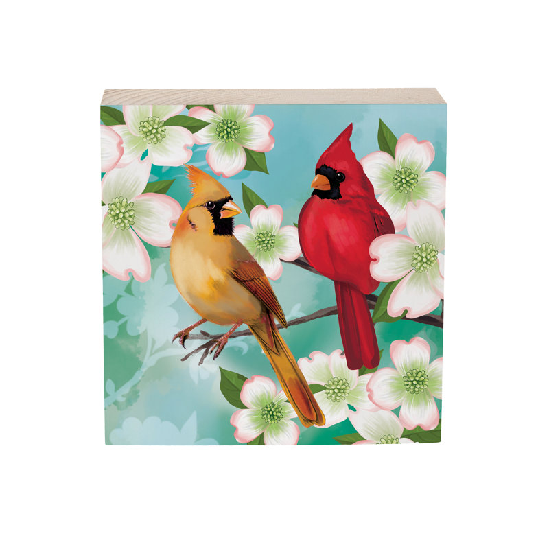 «What She Shed», décoration de table Cardinal en bois, 6 po