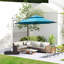 Parasol rond en porte-à-faux avec mât central, bleu lac (base non incluse)-313110844