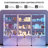 71" Tall Glass Bar Cabinet with RGB LED lighting and motion sensors, Lockable 3-Tier Wine Display Storage Cabinet-1049345157