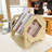 2 Pack Desktop Bookshelf, Stackable Book Organizer With Handle, Mini Storage Rack For CD/Magazine/File Folder, Portable Small Bookshelf For Study, Living Room, Kid's Room, No Nails