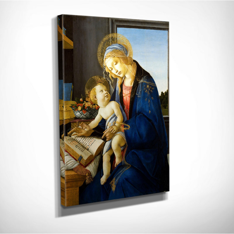 « the madone » par sandro botticelli, reproduction d’art encadrée, H 18 po x l 27 po x P 1,5 po