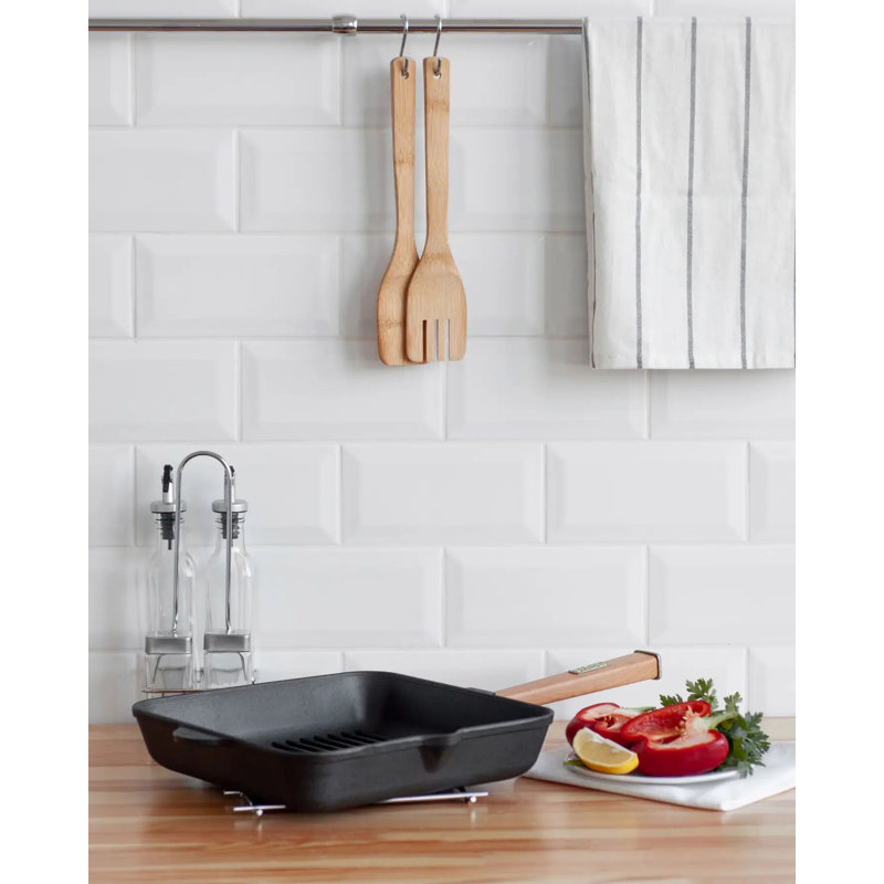 Brizoll Cast Iron Grill Pan / Griddle Set, 10.2"