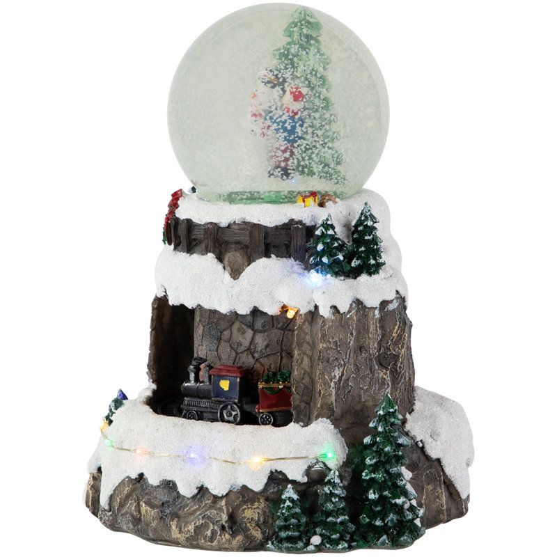 Boule à neige bonhomme de neige à DEL animée et musicale