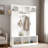 Modern Hall Tree With Adjustable Shelves, Side Cabinets, Top Compartments And Hooks-816008610