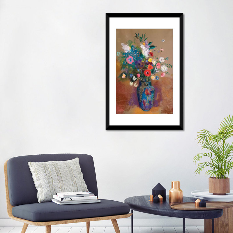 « bouquet of fleurs », impression sur toile, H 24 po x l 16 po x P 1 po, Papier d'art encadré noir, Blanc