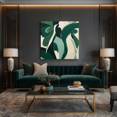 Abstrait art figuratif vert sur toile 95