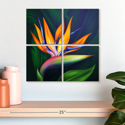 " Exotic Bird Of Paradise Flower " 4 - Pieces