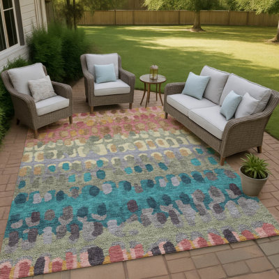 Machine Washable Indoor/Outdoor Chantille ACN2529 Geometric Rug