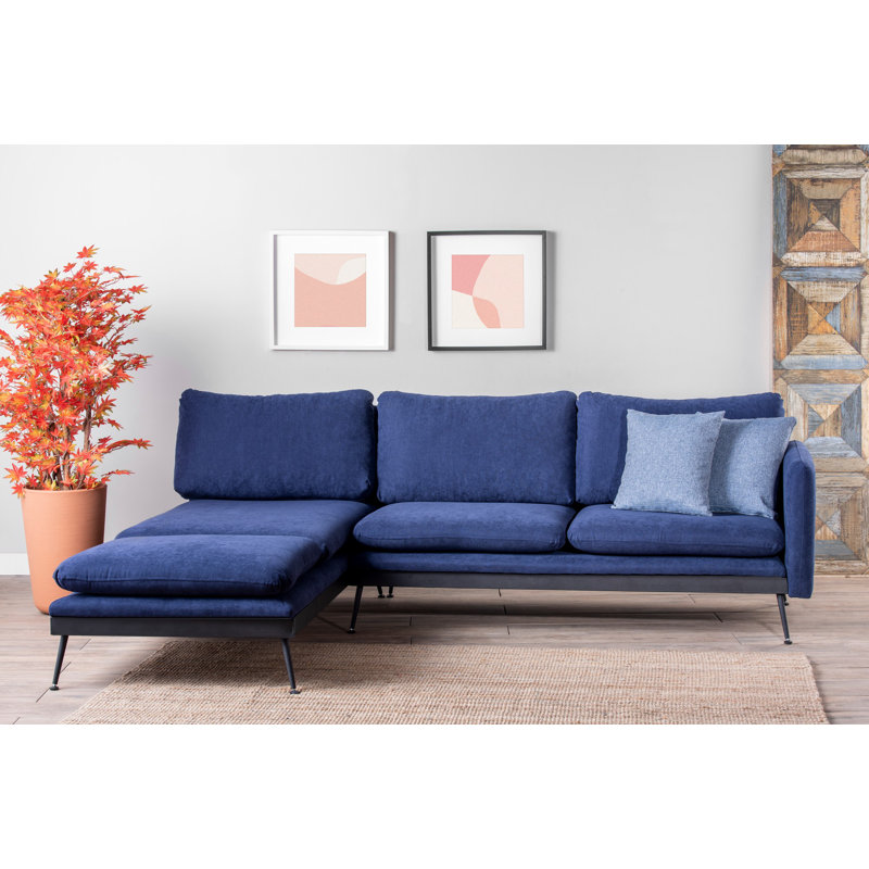 Canapé modulaire de 96,46 po Maristow, Bleu clair