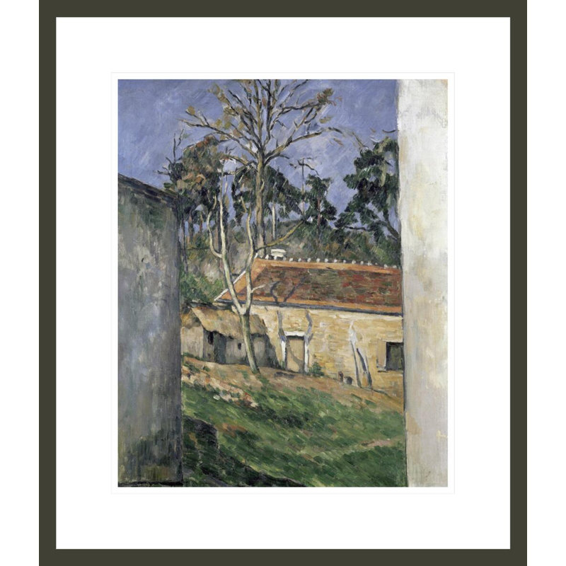 Cour de ferme par Paul Cézanne, H 20,59 po x l 17,75 po