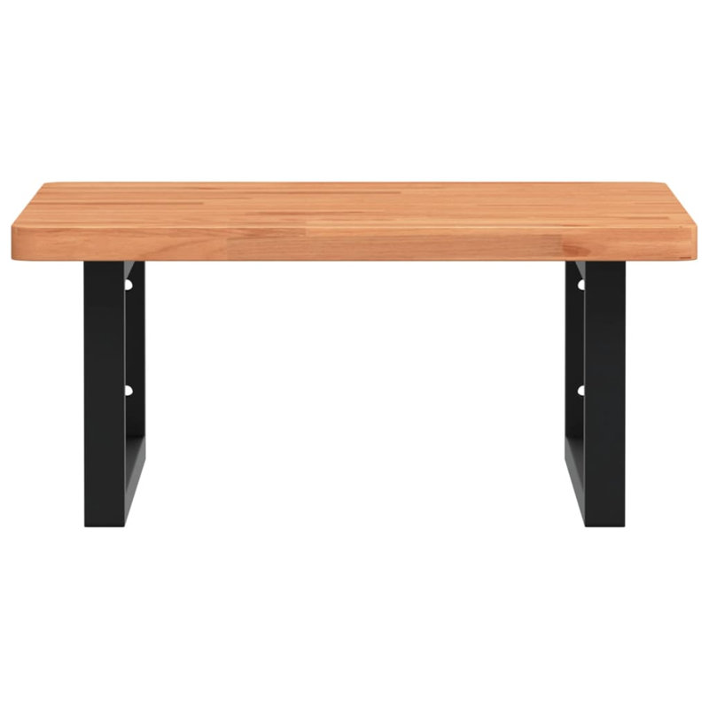 Ariatna 50cm Solid Wood Bathroom Vanity Top, Beech/Black