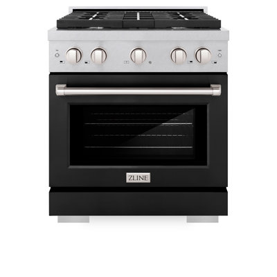 ZLINE 30 in. 4.2 cu. ft. Paramount Gas Range with 4 Burner Cooktop and Convection Gas Oven in Satin Stainless Steel