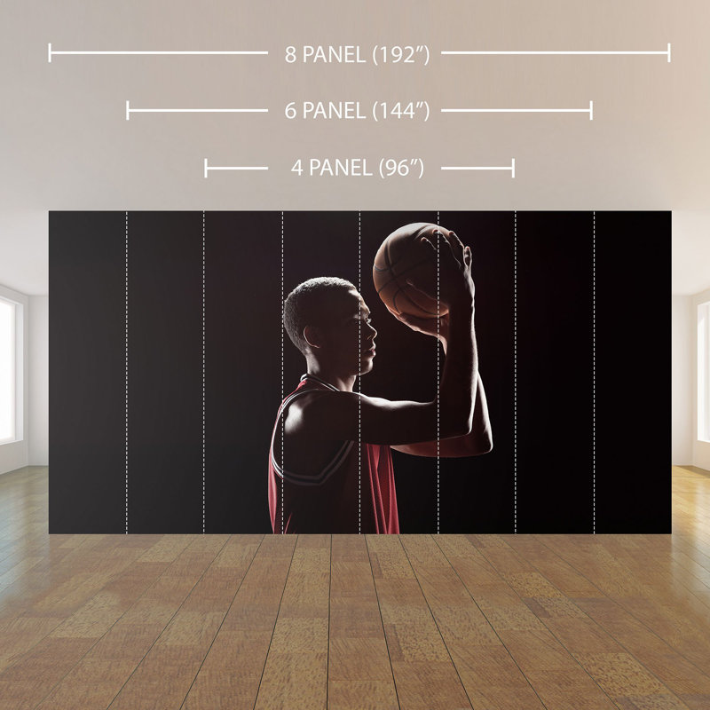 Panneau de papier peint Arnfrid Basketball, L 100,08 po x l 144 po
