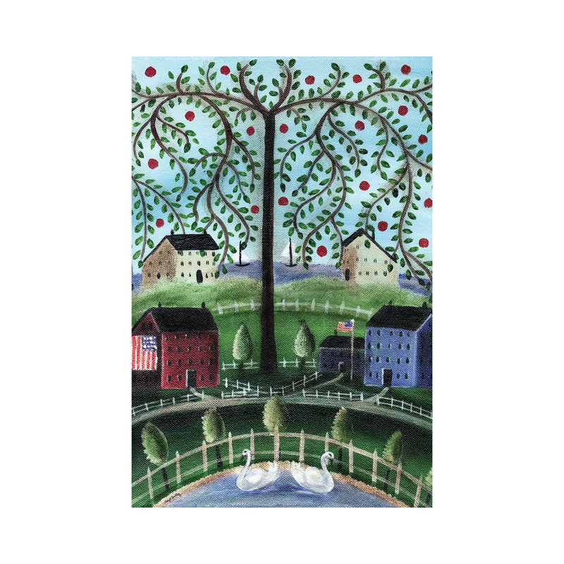 American Salt Box Village by Cheryl Bartley - Wrapped Canvas Painting, 30.48 cm H x 45.72 cm W
