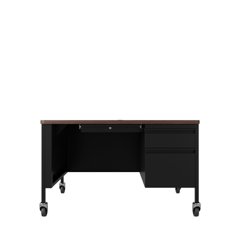 Gustavo Metal Base Computer Desk, Black/Walnut