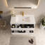 Meuble-lavabo mural de 42 po avec lavabo, meuble de rangement flottant avec comptoir en résine de pierre et tiroirs à fermeture en douceur entièrement assemblés, blanc brillant 24V15-42GW-W1920P414543
