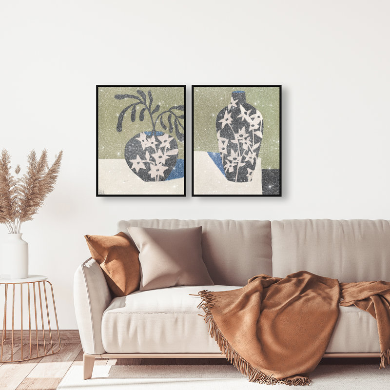 Noir Vase Set Set by Oliver Gal, 74"H x 62"W, Black Floater Frame