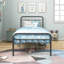 Lit simple en métal noir avec tête de lit, aucun sommier requis, structure 20% plus résistante, structure de plateforme silencieuse et anti-égratignures, conception de la tête de lit, nécessaire, secouée, espace de rangement inférieur de 12,4 po