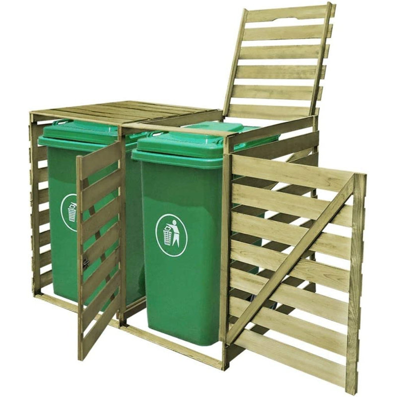 Kinard Wooden Double Bin Store