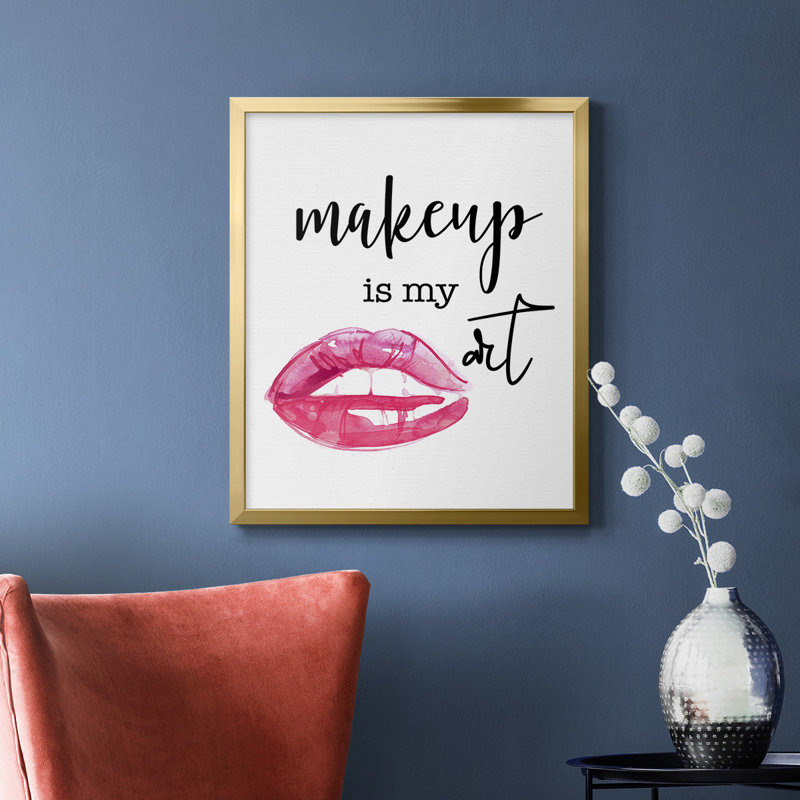 Maquillage est mon art, toile encadrée de qualité supérieure - prête à être accrochée, Or, H 20 po x l 16 po
