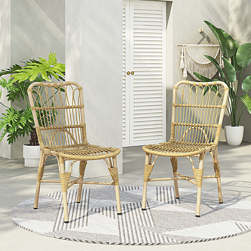 Ensemble de 2 chaises de patio, Naturel