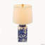 Lampe de vase en céramique bleue et blanche de 13 x 25 pouces