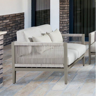 Tovias 55.5'' Wide Aluminum Loveseat with Cushions