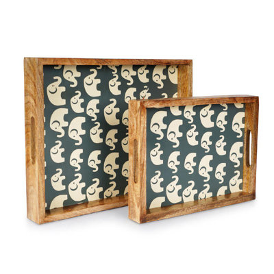 Gaenside Wood Tray - Set of 2
