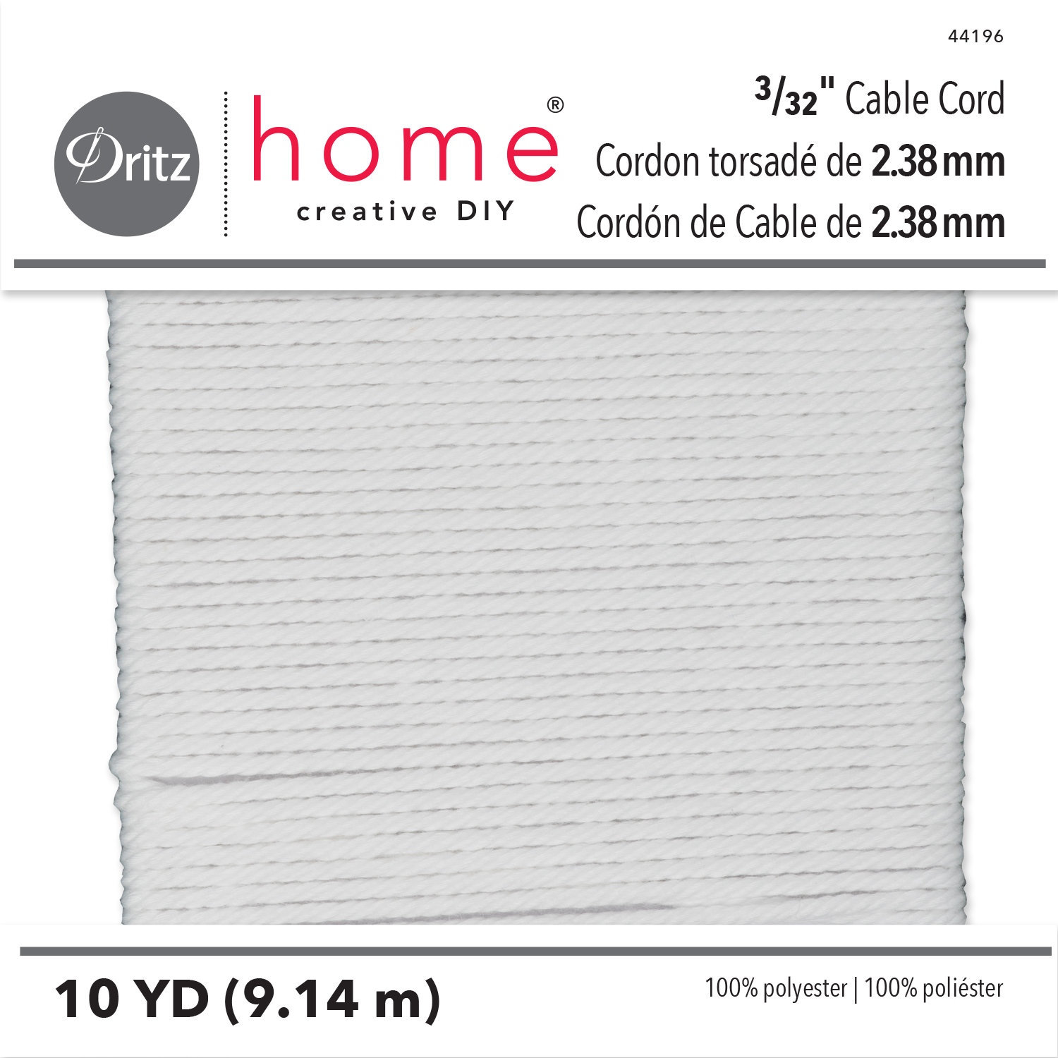 Dritz Home 3 32 Cable Cord Polyester 10 Yards White Wayfair   Dritz Home 332 Cable Cord Polyester 10 Yards White 