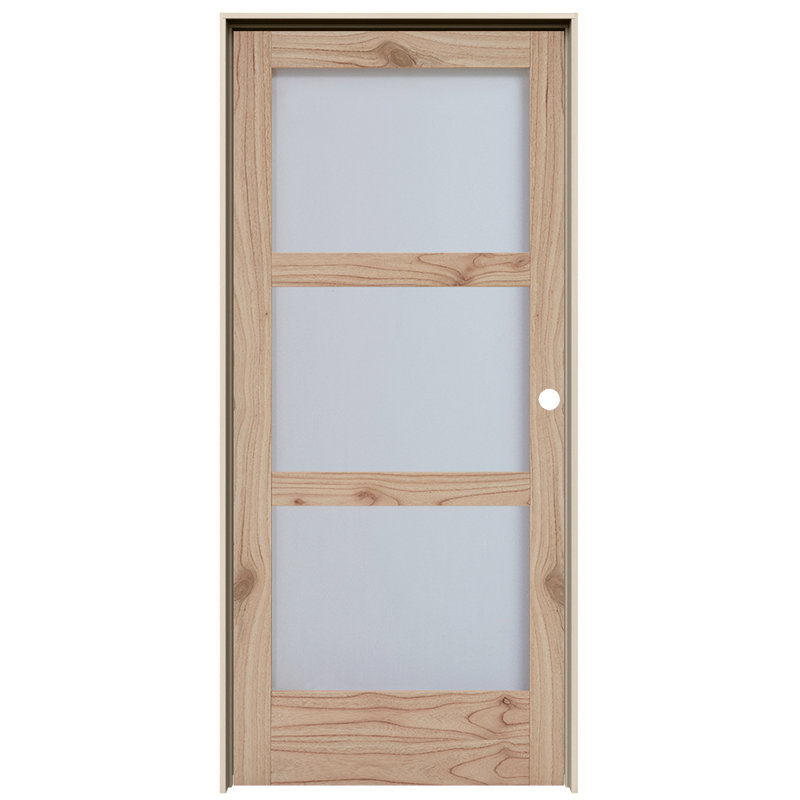 Porte intérieure pré-montée en cèdre blanc MODA 3-Lite, 24 po x 80 po, Côté gauche