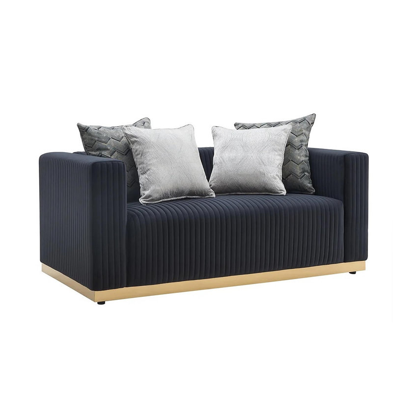 Ensemble de salon Whetzel, Tissu noir