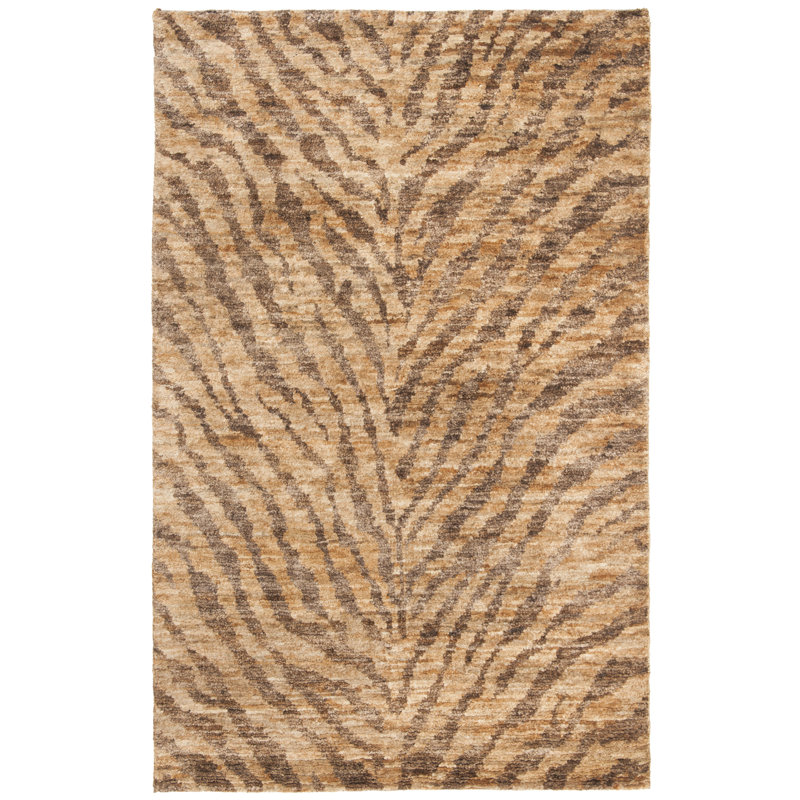 Tapis naturel / noir noué à la main Ferrera, Rectangle 3 pi x 5 pi