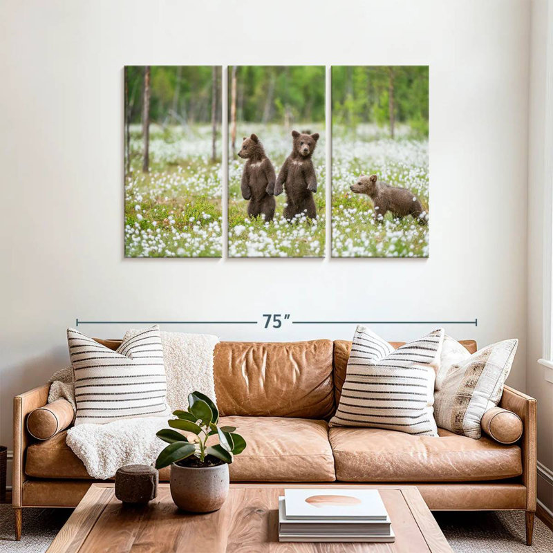 Brown Bear Cubs, 36" H x 57" W