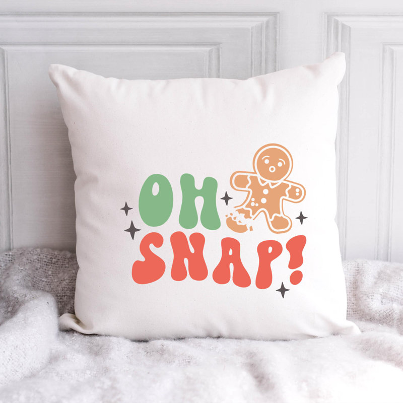Coussin en polyester ChristmasCuteQuotes-05, 14 po x 14 po