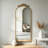 Arched Full Body Mirror with Vintage Ornate Carved Applique-1091978564-1091978563