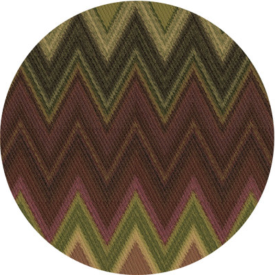 Tapis à chevrons brun / vert forêt