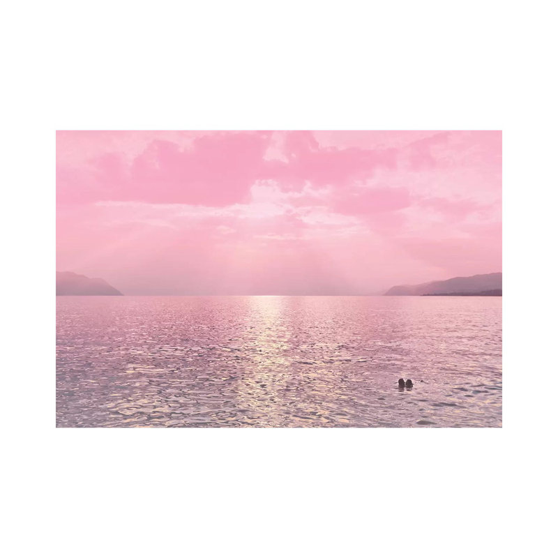 Kiss In The Lake At Sunset by Beli - Wrapped Canvas Print, 30.48 cm H x 45.72 cm W