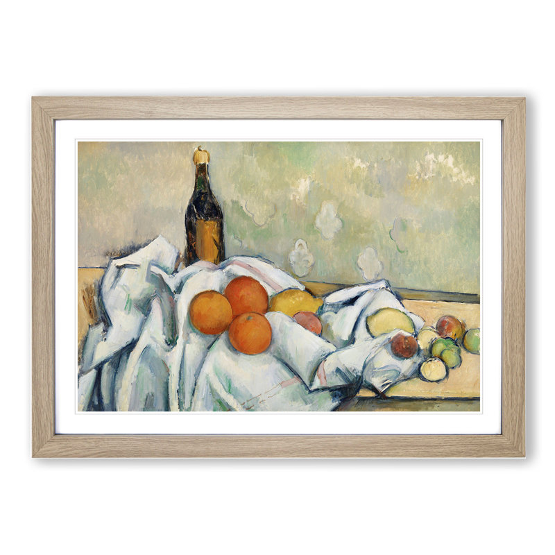 Still Life with Fruit Vol.2 by Paul Cezanne - Framed Print, 27cm H x 36cm W x 2cm D, Oak Framed