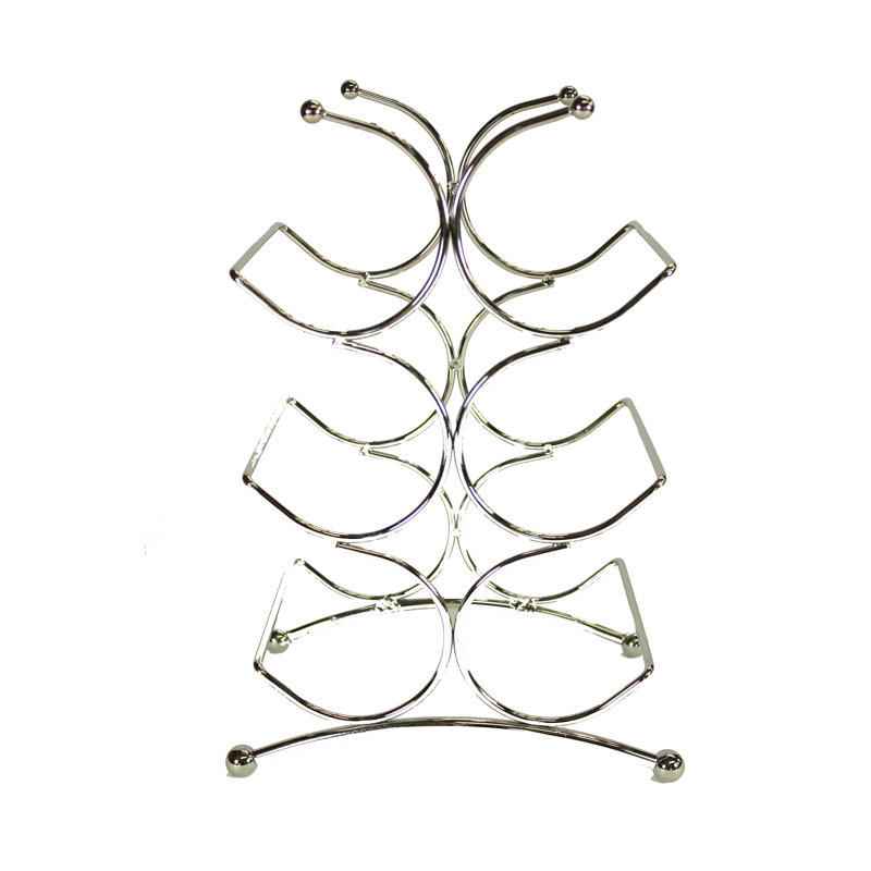 Wollongong 6 Bottle Tabletop Wine Bottle Rack in Silver