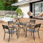 Ensemble de 4 chaises de patio d'extérieur en métal pour l'extérieur