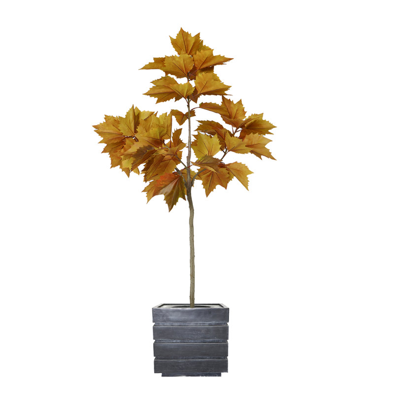 69'' Faux Maple Tree in Pot, Gray